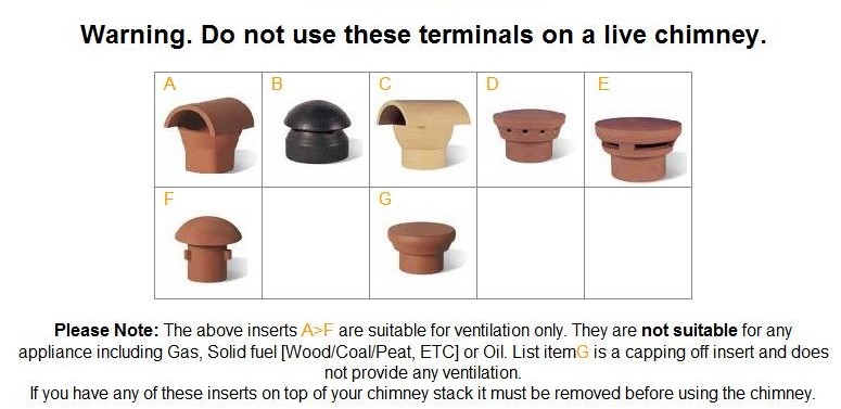 A selection of chimney terminals